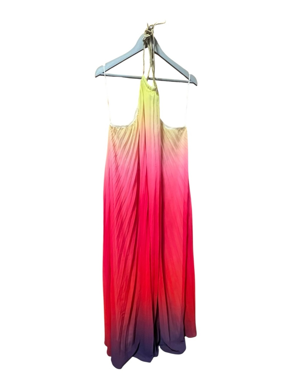 Fashion Nova Sunset Ombre Pleated Backless Halter Maxi Dress Size 1X - Picture 2 of 6
